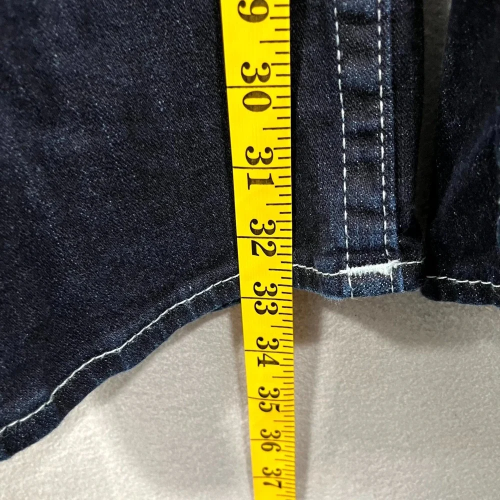 True Religion Jeans Mens 42 Blue Denim Dark Wash Cotton Stretch Skinny Leg